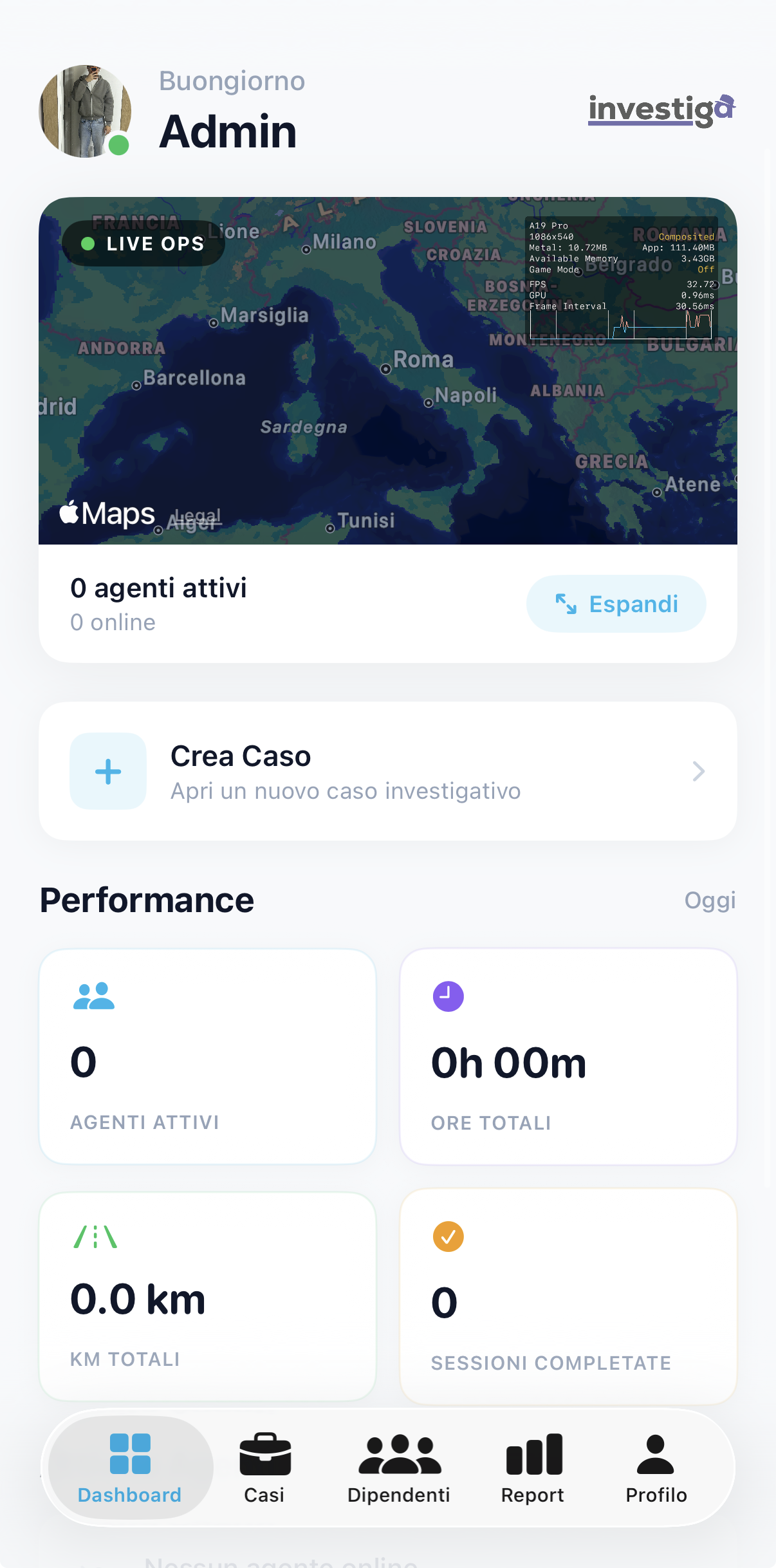 Investiga app iOS