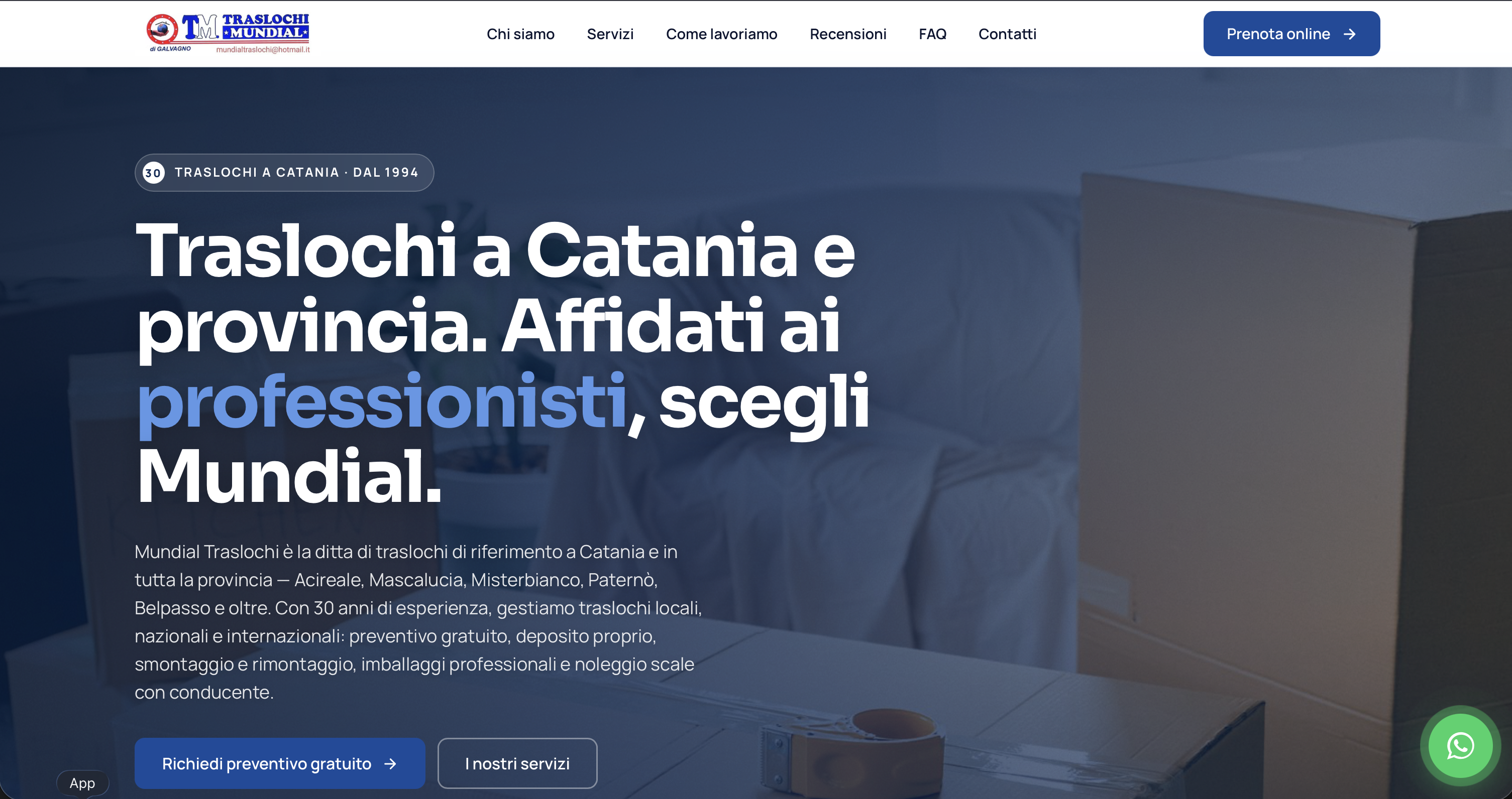 Mundial Traslochi · Sito web